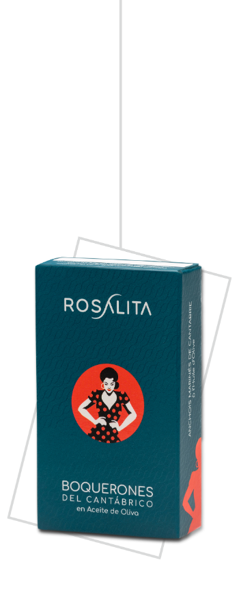 Packaging de la marca Rosalita de boquerones en vinage